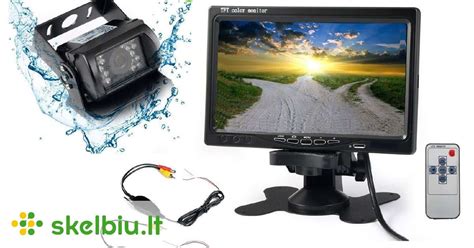 Udarojo ciklo vaizdo auklės komplektas su kamera ir ekranu