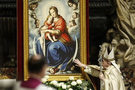 Detalė iš Pivašiūnų paveikslo: Marijos ir Kūdikio veidai