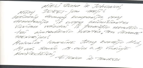 Šiltas, ranka rašytas laiškas