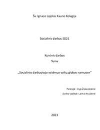 Senjorų globa ir socialinio darbuotojo vaidmuo