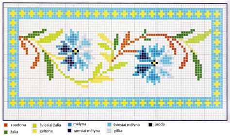 Siuvinėjimo schemos simbolių paaiškinimas