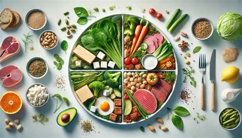 Simbolinė iliustracija su įvairiais maisto produktais ir kraujo gliukozės matuokliu