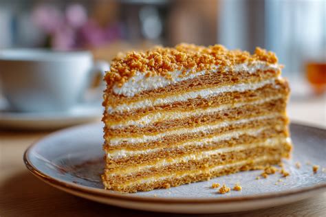 Medaus tortas su grietinėlės kremu