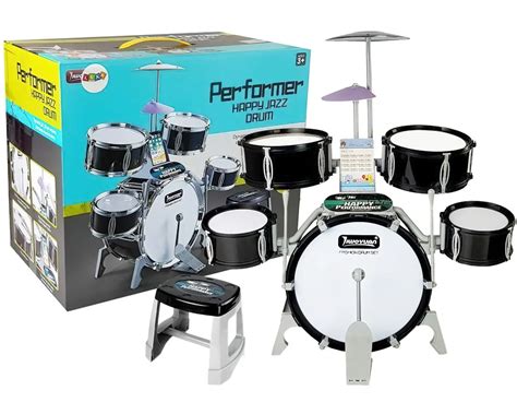 vaikų būgnų komplekto detalės: būgnų lazdelės ir lėkštė