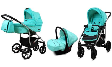 Vežimėlio 3in1 komplektacija: važiuoklė, lopšys, sportinė dalis ir automobilinė kėdutė