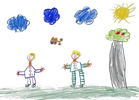 Vaiko piešinys, iliustruojantis gamtos stebėjimą