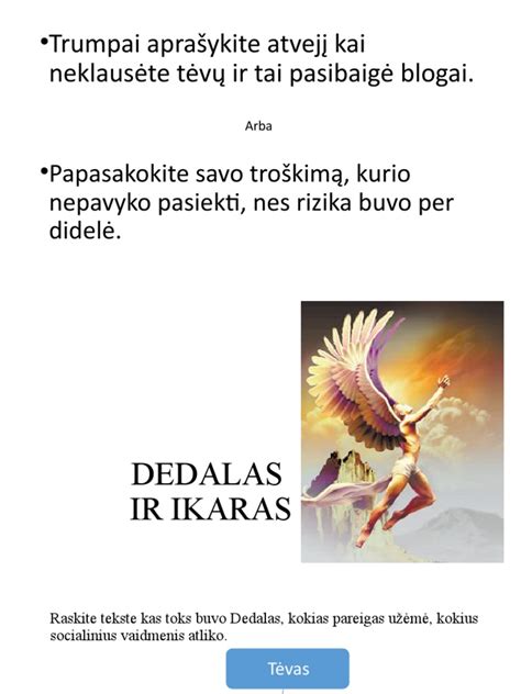 Dedalas ir Ikaras, skrendantys dangumi