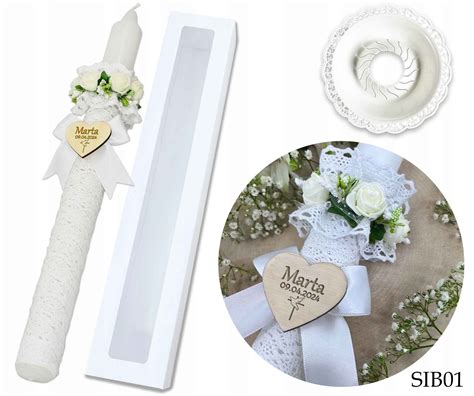 Krikšto žvakė su balta juostele