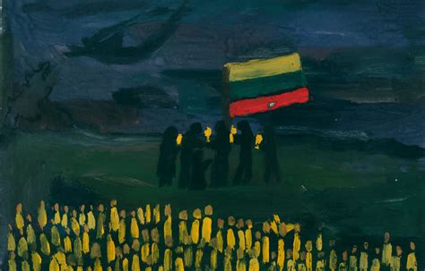 Vaikų piešinys su Sausio 13-osios tema