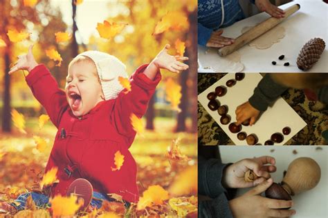 Vaikai su rudens kompozicijomis