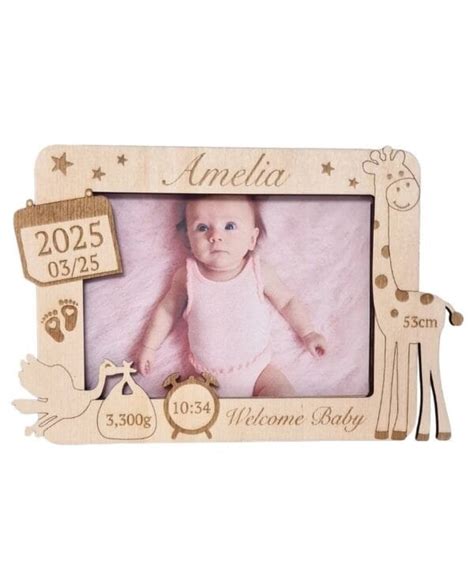 Dekoruotas rėmelis su kūdikio gimimo metrikais