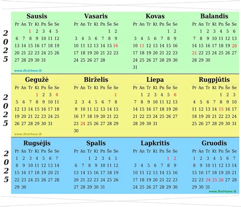 Kalendorius su svarbiais darželio registracijos terminais