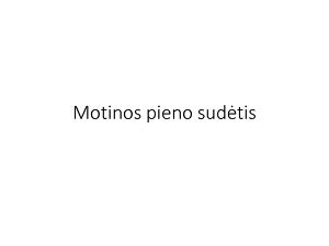 motinos pieno sudėtis