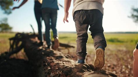 vaikai bėgioja lauke