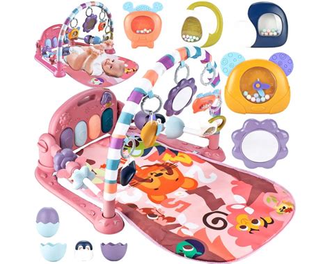 Aktyvumo kilimėlis su lankais ir skirtingais pakabinamais žaislais