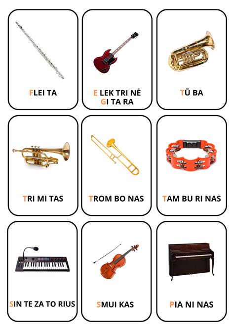 įvairūs muzikos instrumentai kūdikiams