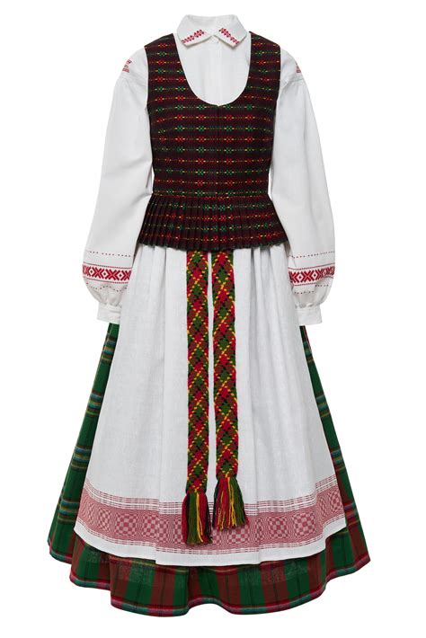 Mergaitės aukštaitiškas tautinis kostiumas