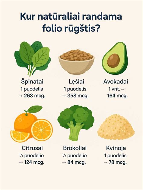 Infografika su folio rūgšties svarba vaisiaus vystymuisi