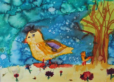 vaikų akvarelės darbai