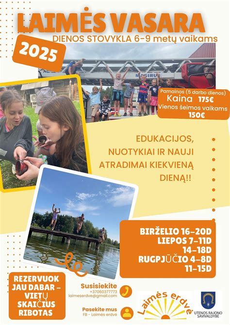 Vaikai smagiai leidžiantys laiką vasaros stovykloje