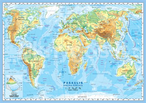 Pasaulio žemėlapis su Kalėdiniais simboliais