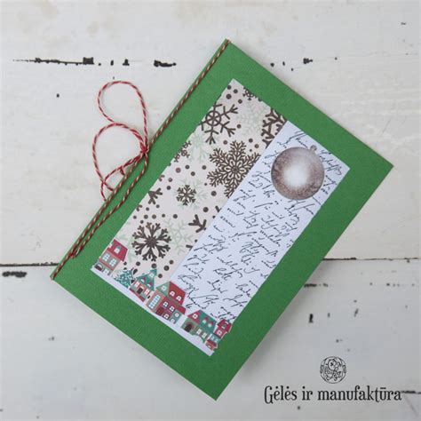 Rankų darbo Kalėdinis atvirukas