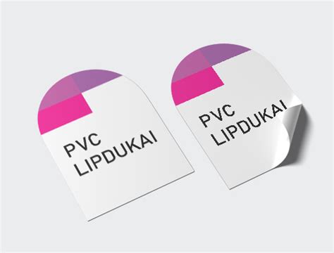 Skirtingų tipų lipdukų medžiagų pavyzdžiai