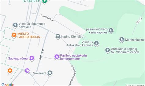 Žemėlapis su Antakalnio poliklinikos lokacija Vilniuje