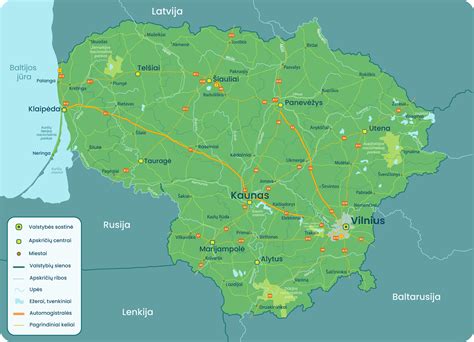 Žemėlapis su Visagino miestu