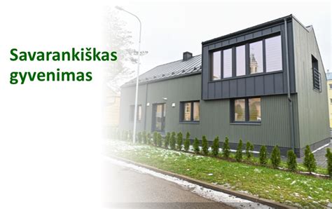 Nuotrauka, vaizduojanti modernius savarankiško gyvenimo namų apartamentus