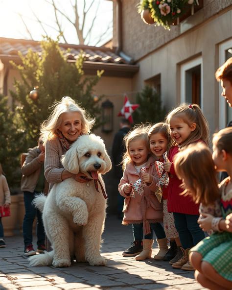 vaikai glostantys terapinį šunį