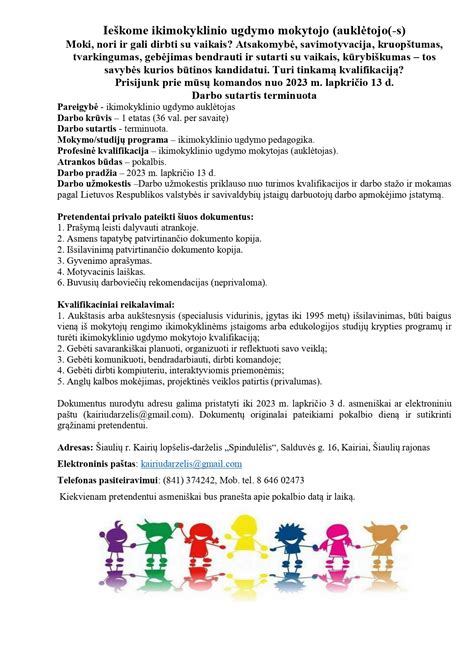 Grafikas, vaizduojantis ikimokyklinio ugdymo pedagogo darbo savaitės struktūrą