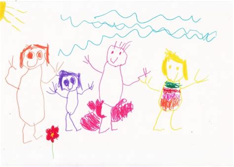 Vaiko piešinys su darželiu ir saulute