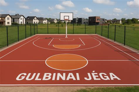 3x3 krepšinio aikštelė su žaidėjais