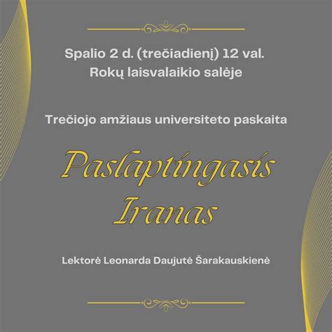 senelių universiteto paskaita