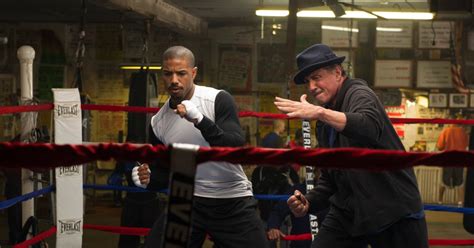 Sylvesteris Stallone ir Michaelas B. Jordanas filmuojant 