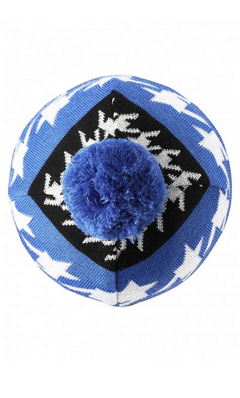 Kepurė su skandinavišku raštu ir pomponu