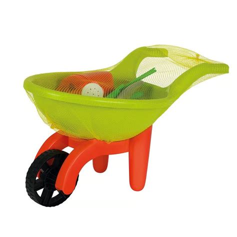 vaikiškas karutis su sodo įrankiais ir pirštinėmis