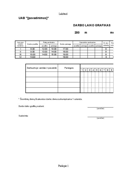 Nepilnamečių darbo grafikas Lietuvoje