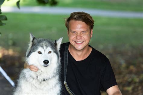 Artūras Lebedenko-Swan ir jo šuo Roksi