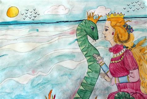 Dailės kūrinys, vaizduojantis Eglę Žalčių karalienę