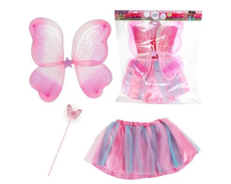 vaikiškas fėjos kostiumas su sparnais ir lazdele