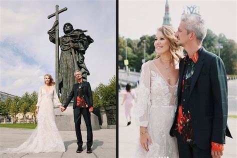 Ksenija Sobčiak ir Konstantinas Bogomolovas vestuvių dieną