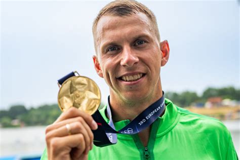 Nuotrauka iš Europos žaidynių Baku, kurioje Henrikas Žustautas džiaugiasi pergale