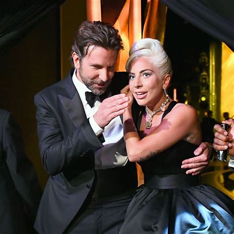 Bradley Cooper and Lady Gaga on stage
