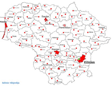 Žemėlapis su pažymėtais vaikų dienos centrais Utenos rajone